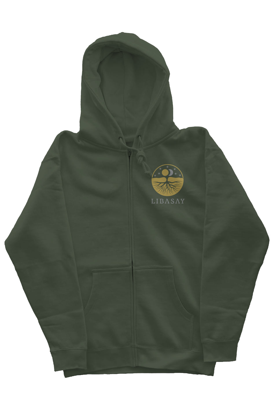 Earth Green Zip Heavyweight Hoodie
